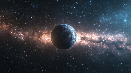 Celestial stars from a distant planet and galaxy in the vastness of space