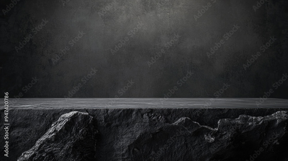 Poster dark stone tabletop with a minimal background ideal for product presentation a scene designed for mo
