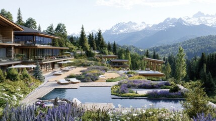 Luxury Mountain Resort with Swimming Pool and Terrace