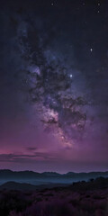 Fototapeta premium purple gradient moonlight sky with clouds and stars background wallpaper