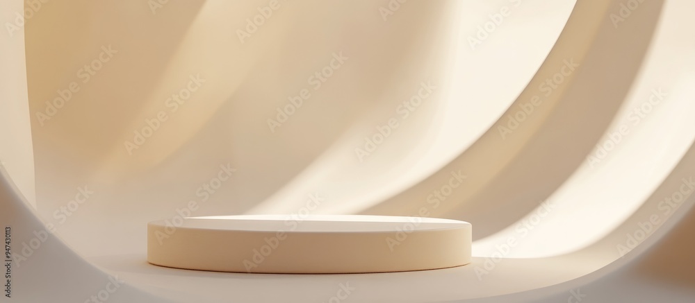 Aufkleber minimalist abstract background featuring a pedestal in 3d