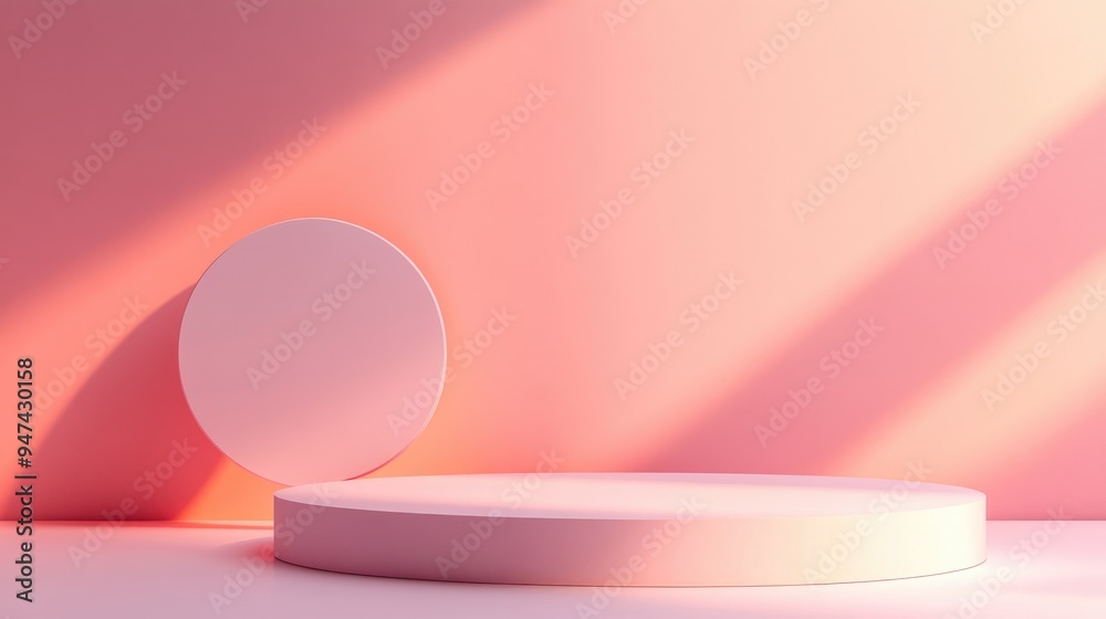 Aufkleber geometric pastel colored background designed for a cosmetic or product display podium in 3d render
