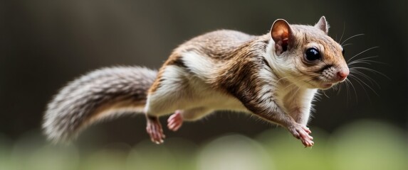A Glimpse of a Flying Squirrel in Mid-Air