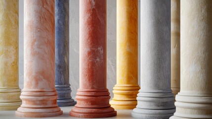 pillars in different colors and thicknesses, 16:9