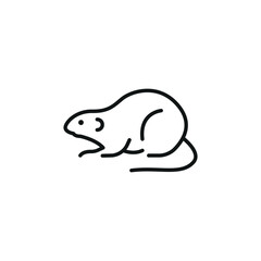Muskrat icon. Simple muskrat icon for social media, app, and web design. Vector illustration.
