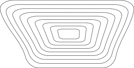 Rounded square blended lines design. Geometric shapes