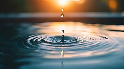 A drop of water causing ripples in a serene pool, highlighting the power of small actions.