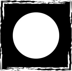 Square brush frame elements with circle border layout