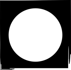 Square brush frame elements with circle border layout