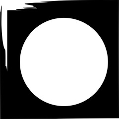 Square brush frame elements with circle border layout