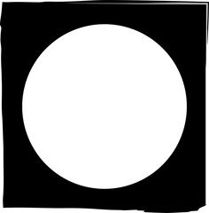 Fototapeta premium Square brush frame elements with circle border layout