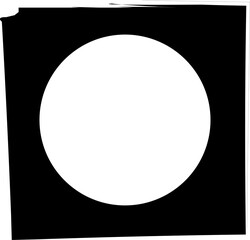 Square brush frame elements with circle border layout