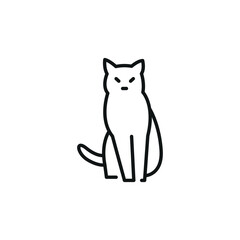 Cat icon. A minimalistic representation of a cat, a common household pet known for its independence and grace. Ideal for use in materials related to pet care, veterinary services. Vector illustration 