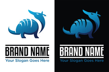 modern simple abstract armadillo pangolin logo design vector illustration