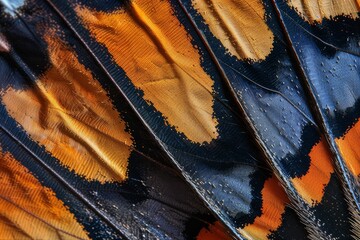 Butterfly Wing Texture Background, Insect Wings Macro Pattern, Butterfly Wing Closeup, Copy Space