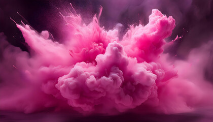 Fototapeta premium A burst of pink color explodes outwards, creating a visually striking and captivating image