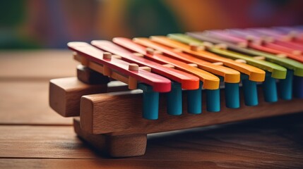 Naklejka premium Colorful Wooden Xylophone