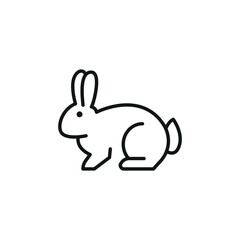 Rabbit icon. Depicts a stylized rabbit, commonly associated with both wild and domestic contexts. This icon is ideal for use in materials related to wildlife, pet care. Vector illustration