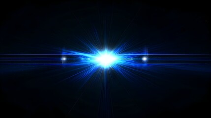 Fototapeta premium Mesmerizing Burst of Luminous Beams Radiating from a Central Source on Dark Background