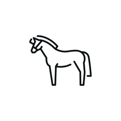 Horse icon. Stylized representation of a horse, often associated with grace and strength, widely used in contexts related to farms, equestrian sports, and animal husbandry. Vector illustration
