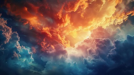 Fiery Sky: A Dramatic Abstract View of Clouds