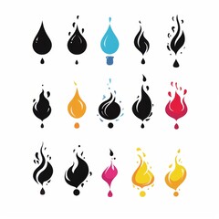 Slime toy icon, mucus symbol, color acrylic paint, cream splash, elastic goop, viscous elastic paste