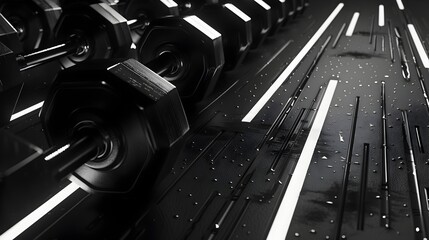 Obraz premium Futuristic Black and White Abstract Background for Innovative Gym Brand