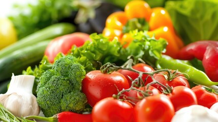 A variety of vegetables and fruits, cooking for health to maintain nutritional balance