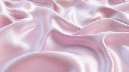 Closeup of rippled pink satin fabric texture background. Luxurious background design

