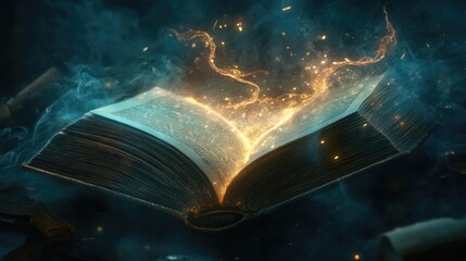 Obraz premium Mystical Book with Glowing Magic