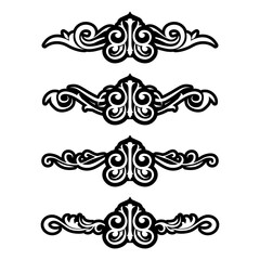 Classic Vintage Baroque Victorian Ornament Frames Separator Elements Classic Wedding Invitation