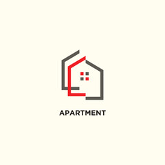 Building logo design element vector idea with creative simple idea, apartment, real estate, lorem, house, architecture