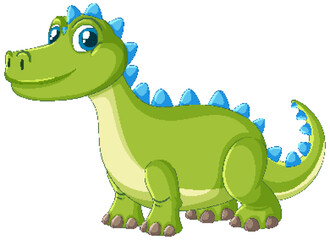 Cute Green Dinosaur Illustration