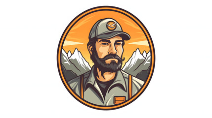Train Driver Illustration Logo