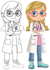 Young Female Doctor Illustration