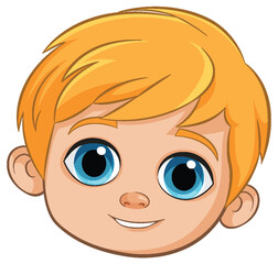 Smiling Blonde Boy Cartoon