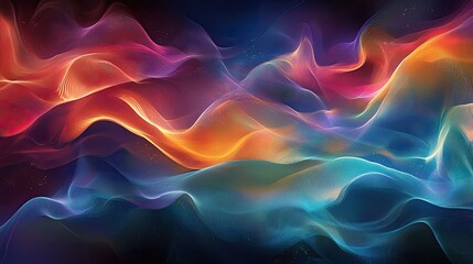 Fototapeta premium Dynamic and colorful waves of light and texture, forming a mesmerizing digital art piece.