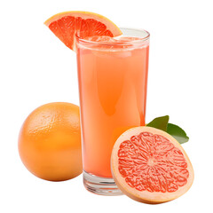 Glass with Grapefruit Juice Illustration on Transparent Background - High-Quality PNG