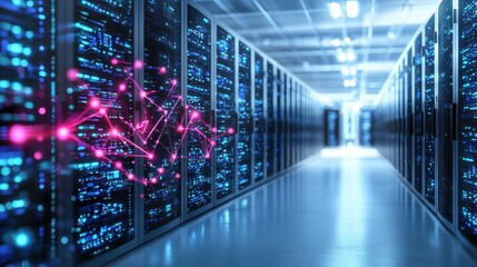 Server Room Data Center Network Technology Concept
