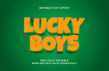 lucky boys editable text effect in happy and kids text style