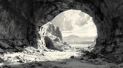 Cave Entrance With View.