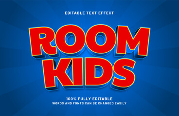 room kids editable text effect in happy and smart text style