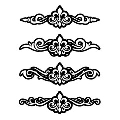 Naklejka premium Classic Vintage Baroque Victorian Ornament Frames Separator Elements Classic Wedding Invitation