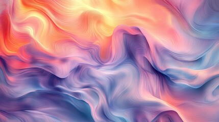 Obraz premium Soft, flowing waves of digital artistry, with ethereal colors blending seamlessly in a mesmerizing pattern.