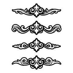 Classic Vintage Baroque Victorian Ornament Frames Separator Elements Classic Wedding Invitation