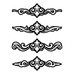 Fototapeta premium Classic Vintage Baroque Victorian Ornament Frames Separator Elements Classic Wedding Invitation