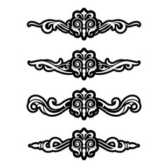 Classic Vintage Baroque Victorian Ornament Frames Separator Elements Classic Wedding Invitation