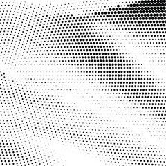 Wavy gradient halftone dots pattern texture background. Vector illustration
