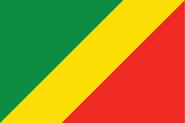 Nationall flag of Republic Congo. Vector illustration
