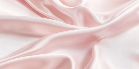 Obraz premium Closeup of rippled pink satin fabric texture background. Luxurious background design 